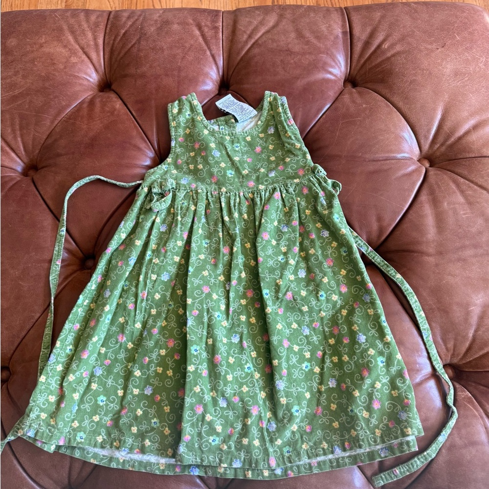 Green Floral Sleeveless Dress